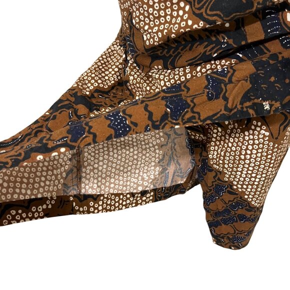 30% off! Anthropologie Skirt women's 6 brown black patterned pencil skirt ruffle - Picture 6 of 8